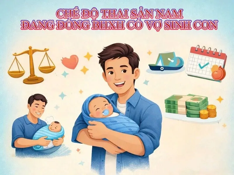 Lao động nam đang tham gia bảo hiểm xã hội được nghỉ khi vợ sinh con theo số ngày tương ứng với từng trường hợp.
