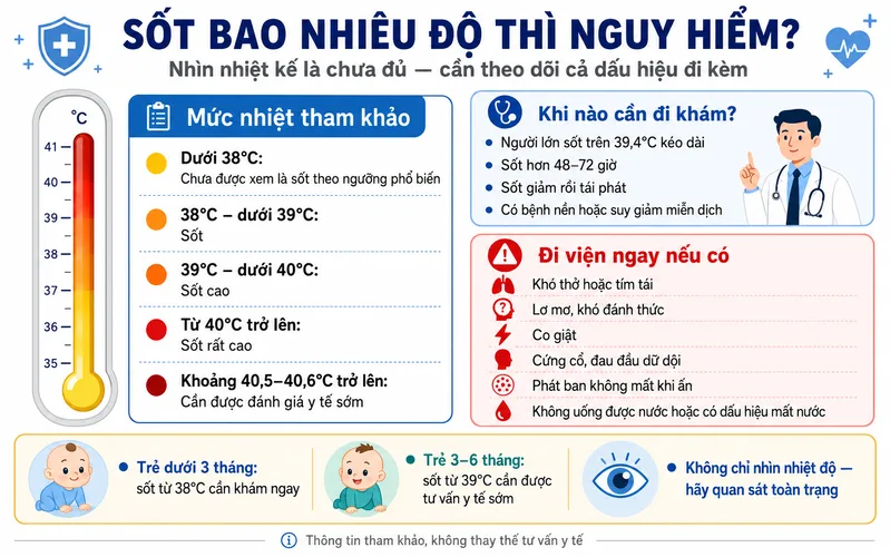 Sốt bao nhiêu độ thì nguy hiểm phụ thuộc vào độ tuổi và biểu hiện